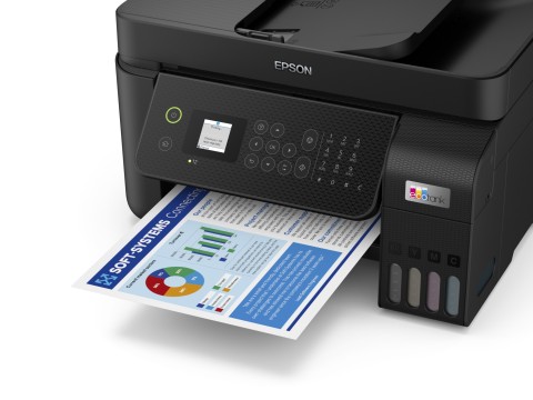 Epson EcoTank ET-4800 stampante multifunzione inkjet 4-in-1 A4, serbatoi ricaricabili alta capacità, 5 flaconi inclusi pari a 14000pag B/N 5200pag colore, Wi-FI Direct, USB