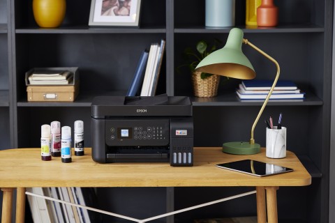 Epson EcoTank ET-4800 stampante multifunzione inkjet 4-in-1 A4, serbatoi ricaricabili alta capacità, 5 flaconi inclusi pari a 14000pag B/N 5200pag colore, Wi-FI Direct, USB