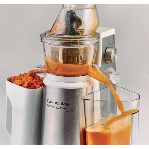 Ariete 177 Centrika Slow Juicer Metal - Estrattore di Succo - Tappo antigoccia - Acciaio Inox - 400 Watt - Argento