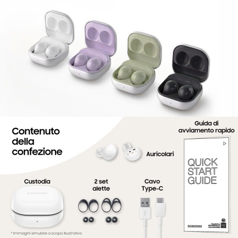 Samsung Galaxy Buds2 Auricolari Bluetooth White Batteria 472 mAh