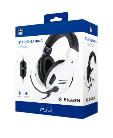 BIG BEN PS4OFHEADSETV3WHITE cuffia e auricolare Cablato A Padiglione Giocare Nero, Bianco