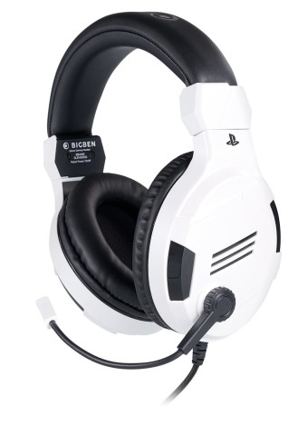 BIG BEN PS4OFHEADSETV3WHITE cuffia e auricolare Cablato A Padiglione Giocare Nero, Bianco