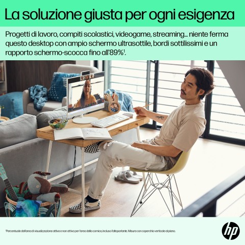 HP 24-cr0044nl Intel® Core™ i3 i3-1315U 60,5 cm (23.8") 1920 x 1080 Pixel PC All-in-one 8 GB DDR4-SDRAM 512 GB SSD Windows 11 Home Wi-Fi 6 (802.11ax) Bianco