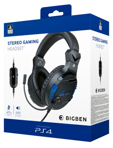 Bigben Interactive PS4OFHEADSETV3 cuffia e auricolare Cablato A Padiglione Giocare Nero, Blu