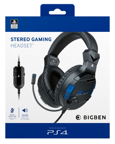 Bigben Interactive PS4OFHEADSETV3 cuffia e auricolare Cablato A Padiglione Giocare Nero, Blu