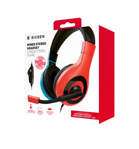 Bigben Connected SWITCHHEADSETV1R+B cuffia e auricolare Cablato A Padiglione Giocare Blu, Rosso