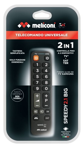 Meliconi Speedy 2.1 BIG telecomando IR Wireless Sintonizzatore TV, Set-top box TV Pulsanti