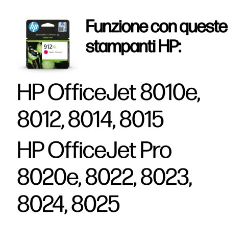 HP Cartuccia di inchiostro magenta originale 912XL ad alta capacità