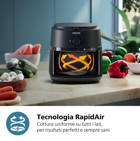 Philips Serie 1000 NA120/00 Airfryer 4.2 L, Friggitrice ad aria 12 in 1, App ricettario