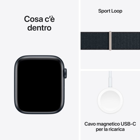 Apple Watch SE GPS Cassa 44mm in Alluminio Mezzanotte con Cinturino Sport Loop Mezzanotte