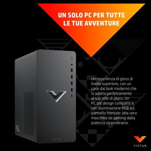 Victus by HP TG02-0095nl Intel® Core™ i7 i7-12700 16 GB DDR4-SDRAM 1 TB SSD NVIDIA GeForce RTX 3060 Ti Windows 11 Home Tower PC Nero