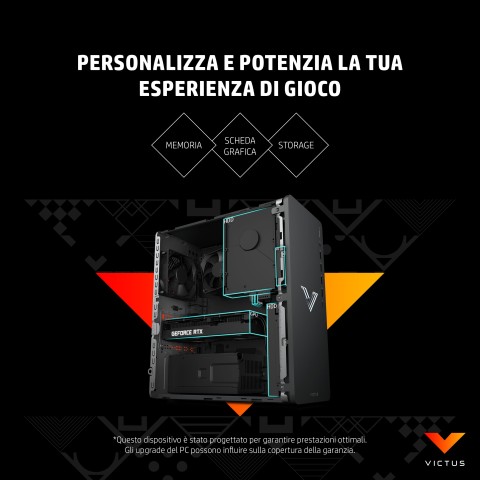 Victus by HP TG02-0095nl Intel® Core™ i7 i7-12700 16 GB DDR4-SDRAM 1 TB SSD NVIDIA GeForce RTX 3060 Ti Windows 11 Home Tower PC Nero