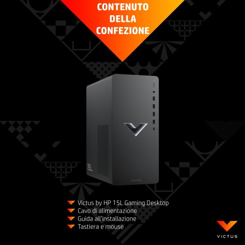 Victus by HP TG02-0095nl Intel® Core™ i7 i7-12700 16 GB DDR4-SDRAM 1 TB SSD NVIDIA GeForce RTX 3060 Ti Windows 11 Home Tower PC Nero