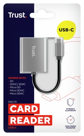 Trust 24136 lettore di schede USB 3.2 Gen 1 (3.1 Gen 1) Type-C Alluminio