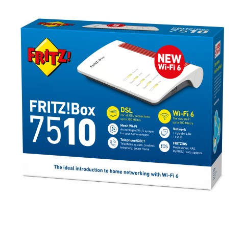 FRITZ!Box 7510 INT router wireless Gigabit Ethernet Banda singola (2.4 GHz) Bianco