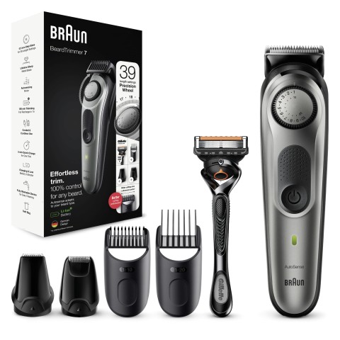 Braun BeardTrimmer 7 Regolabarba 7 BT7320, Regolabarba Uomo, Tagliacapelli, Per Viso, Capelli