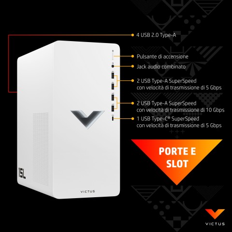 Victus by HP TG02-0095nl Intel® Core™ i7 i7-12700 16 GB DDR4-SDRAM 1 TB SSD NVIDIA GeForce RTX 3060 Ti Windows 11 Home Tower PC Nero