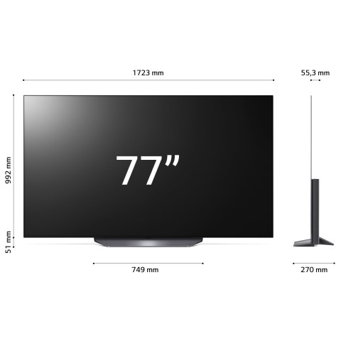 LG OLED 77'' Serie B3 OLED77B36LA, TV 4K, 4 HDMI, SMART TV 2023