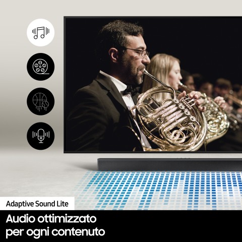 Samsung Soundbar HW-B450/ZF con subwoofer 2.1 canali 300W 2022, bassi profondi, effetto surround, suone ottimizzato, unico telecomando