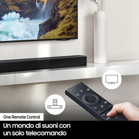 Samsung Soundbar HW-B450/ZF con subwoofer 2.1 canali 300W 2022, bassi profondi, effetto surround, suone ottimizzato, unico telecomando