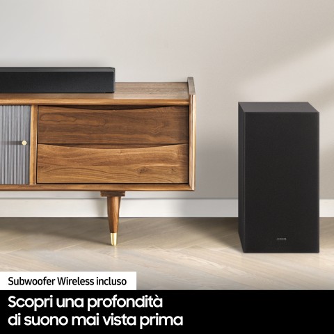 Samsung Soundbar HW-B450/ZF con subwoofer 2.1 canali 300W 2022, bassi profondi, effetto surround, suone ottimizzato, unico telecomando