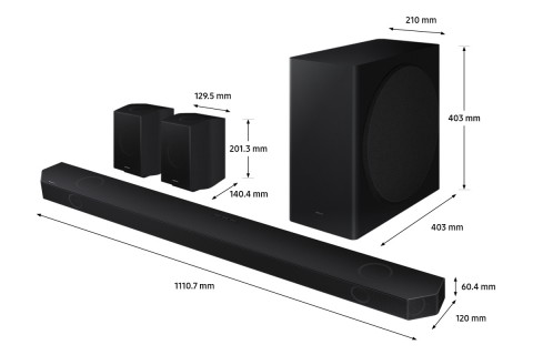 Samsung Soundbar HW-Q930B/ZF con subwoofer e speaker 9.1.4 canali 540W 2022, audio 3D wireless ottimizzato, effetto cinema surround