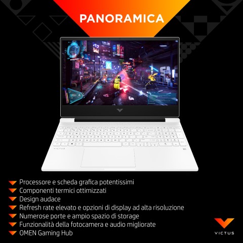 HP Victus Gaming 15-fa0000nl Intel® Core™ i5 i5-12500H Computer portatile 39,6 cm (15.6") Full HD 16 GB DDR4-SDRAM 512 GB SSD NVIDIA GeForce RTX 3050 Wi-Fi 6 (802.11ax) Windows 11 Home Nero