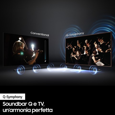 Samsung Soundbar HW-S800B/ZF con subwoofer 3.1.2 canali 330W 2022, audio 3D, effetto cinema surround, gaming mode, design ultra sottile