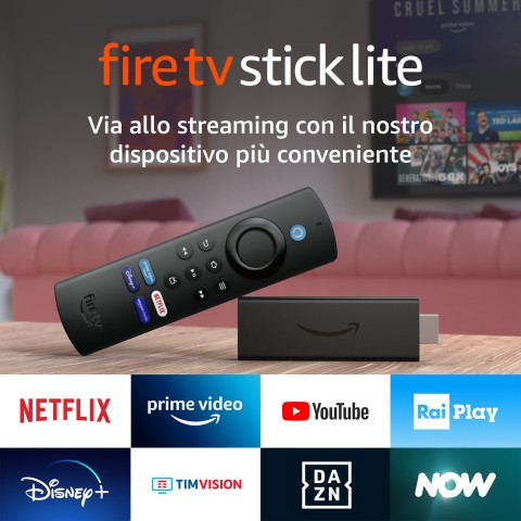 Amazon Fire TV Stick Lite con telecomando vocale Alexa | Lite