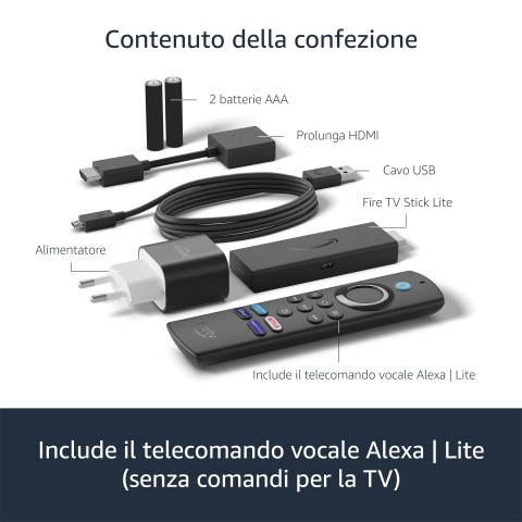 Amazon Fire TV Stick Lite con telecomando vocale Alexa | Lite