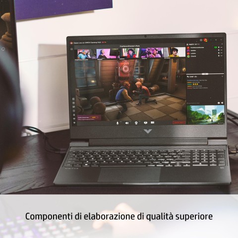 HP Victus Gaming 15-fa0000nl Intel® Core™ i5 i5-12500H Computer portatile 39,6 cm (15.6") Full HD 16 GB DDR4-SDRAM 512 GB SSD NVIDIA GeForce RTX 3050 Wi-Fi 6 (802.11ax) Windows 11 Home Nero