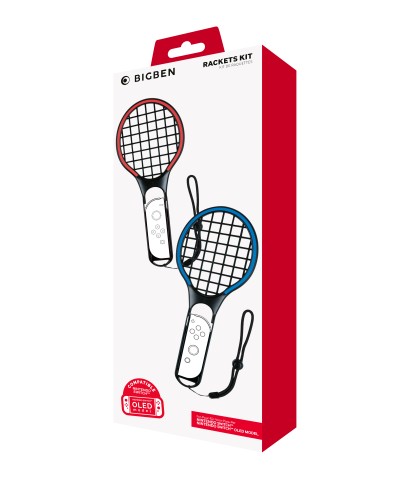 Bigben Interactive Joy-Con Tennis Rackets Kit Nero, Blu, Rosso Speciale Nintendo Switch