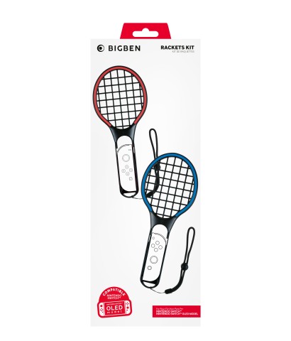 Bigben Interactive Joy-Con Tennis Rackets Kit Nero, Blu, Rosso Speciale Nintendo Switch