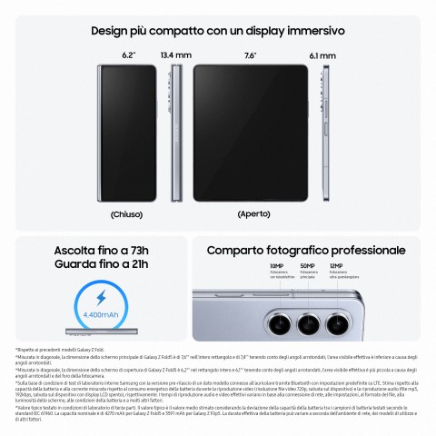 Samsung Galaxy Z Fold5 Smartphone AI RAM 12GB Display 6,2"/7,6" Dynamic AMOLED 2X Phantom Black 1TB