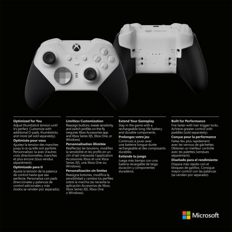 Microsoft Xbox Elite Wireless Series 2 – Core Nero, Bianco Bluetooth/USB Gamepad Analogico/Digitale PC, Xbox One