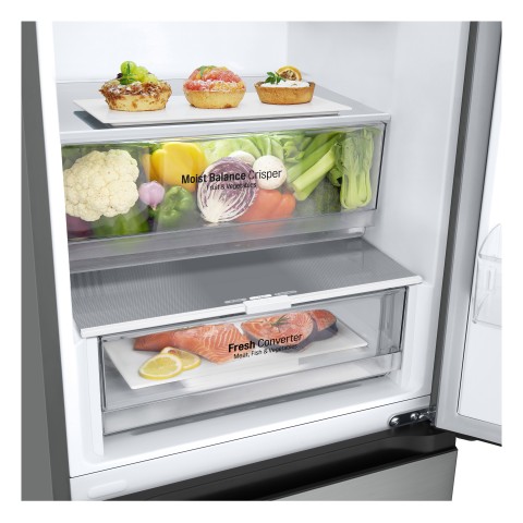 LG GBV3200DPY Frigorifero combinato, Classe D, 387L, Fresh Converter, Porte piatte,Argento