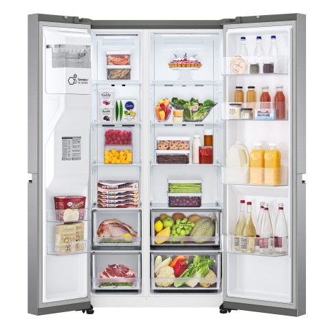 LG GSLV70PZTD Frigorifero Side-by-Side, Classe D, 635L, Wi-Fi, Con allaccio, Inox