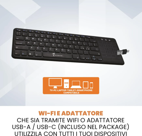 TECHMADE TASTIERA CON TOUCHPAD