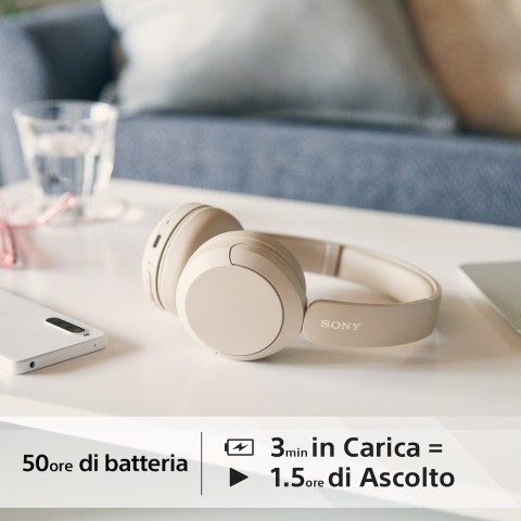 SONY CUFFIA MDR WHCH520C BT CREMA CUFFIA WIRELESS BT ONEAR CREMA