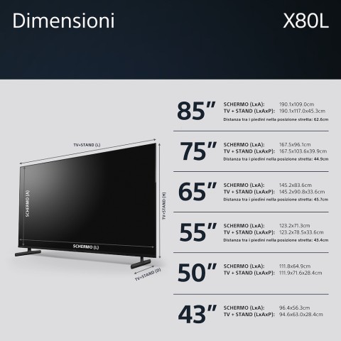 SONY TVC 85" 85X80LAEP UHD 4K SM TV LED 85"UHD 4K HDR DVBT2/S2/HEVC