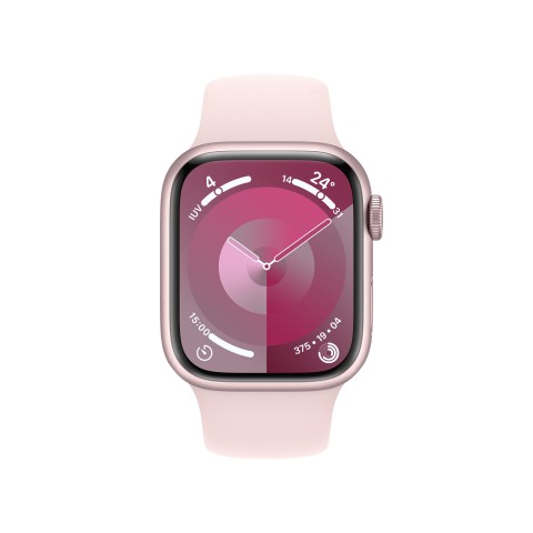 Apple Watch Series 9 GPS Cassa 41mm in Alluminio Rosa con Cinturino Sport Rosa Confetto - M/L