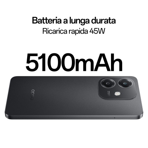 OPPO A40 Smartphone, Fotocamera AI 50MP, Selfie 5MP, Display 6.67” 90HZ LCD HD+, 5100mAh, RAM 12 GB (6+6) + ROM 128GB, IP54, [Versione Italia], Sparkle Black