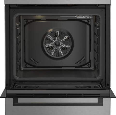 Beko Forno Elettrico Ventilato con Grill Elettrico e Timer,coperchio in vetro, ventilazione tangenziale, Classe A, Inox