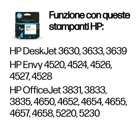 HP Cartuccia originale inchiostro tricromia 302