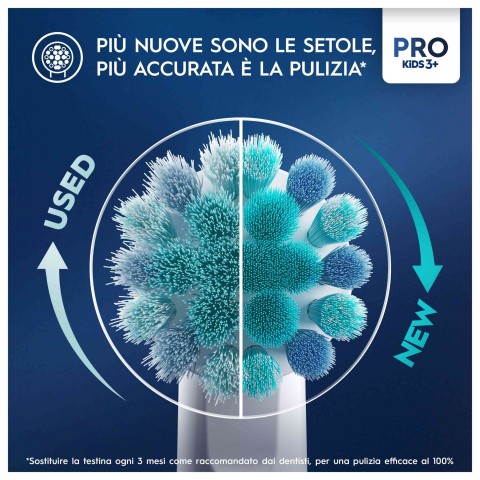 Oral-B Testine Di Ricambio Pro Kids Con Spiderman, 3 Testine