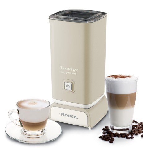 Ariete 2878 Cappuccinatore Vintage - Montalatte a caldo e a freddo - Cappuccino, cioccolata, infusi liofilizzati - 500 Watt - Beige