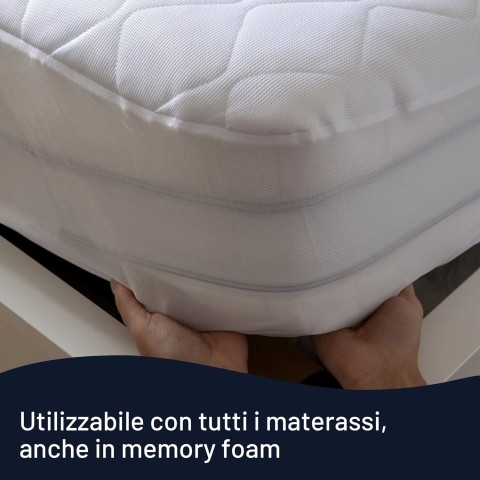 Imetec Scaldasonno Adapto maxi coprimaterasso matrimoniale 195x165 cm, Basso consumo, Riscaldamento rapido, Temperatura personalizzata, Tessuto anallergico trapuntato, Doppio comando, 6 temperature