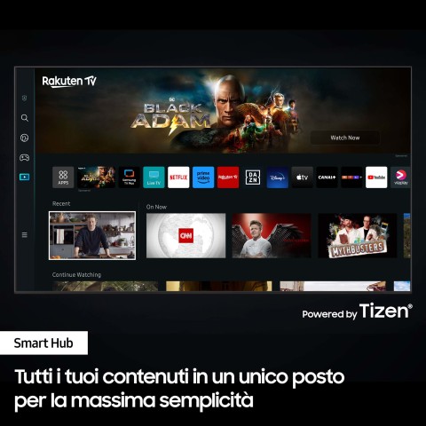 Samsung Series 7 TV UE75CU7170UXZT Crystal UHD 4K, Smart TV 75" Processore Crystal 4K, OTS Lite, Black 2023