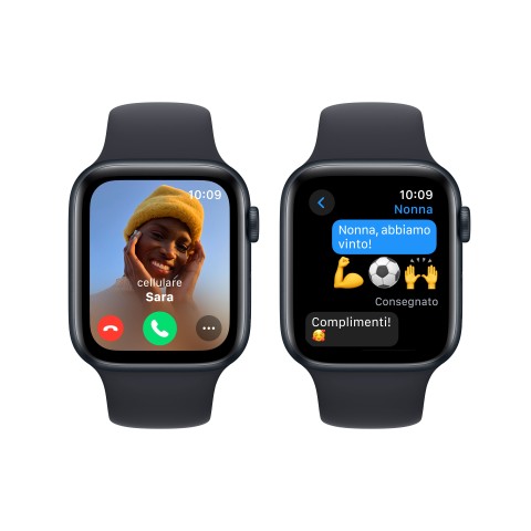 Apple Watch SE GPSCassa 44mm in Alluminio Mezzanotte con Cinturino Sport Mezzanotte - S/M