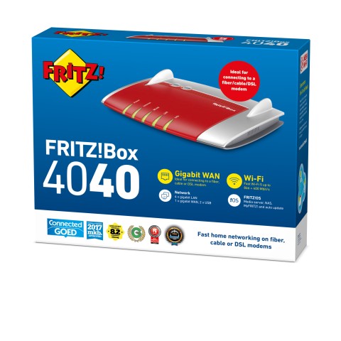 FRITZ!Box Box 4040 router wireless Gigabit Ethernet Dual-band (2.4 GHz/5 GHz) Rosso